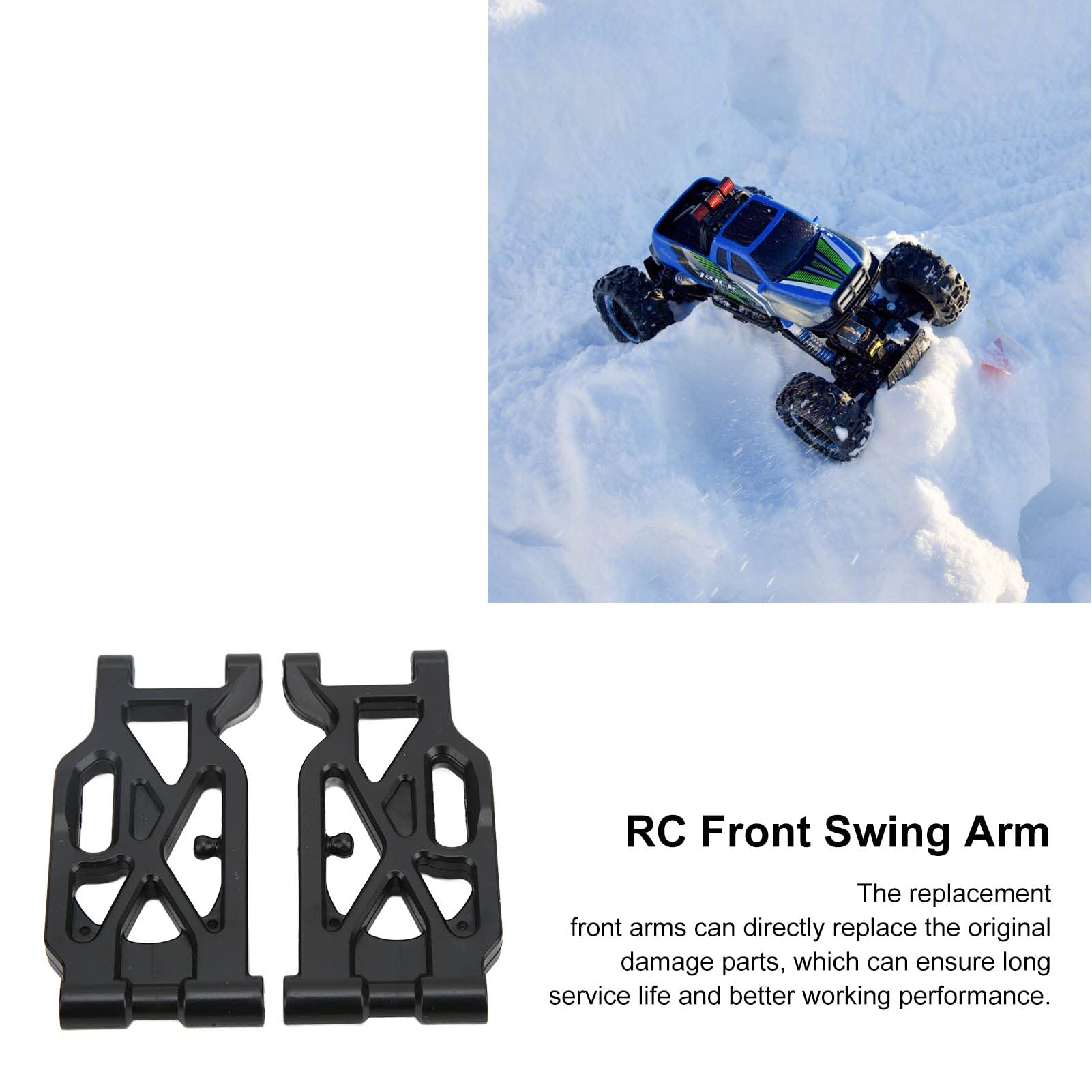 Durable Plastic Front Suspension Arms for Wltoys 104001 1/10 RC Car - 1 Pair Wear-Resistant RC Vehicle Replacement Parts - Perfect for Off-Road Racing & RC Car Upgrades