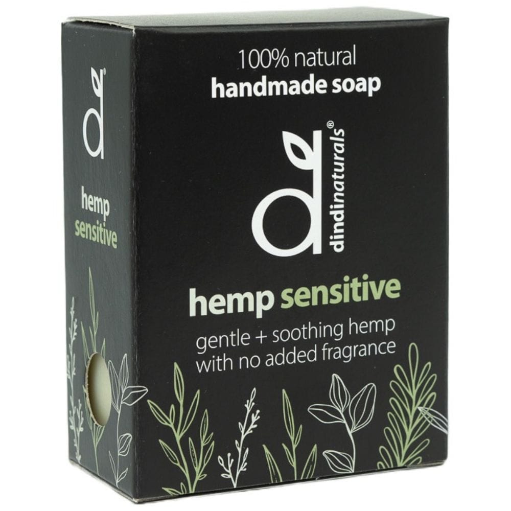 Dindi Naturals Hemp & Sensitive Skin Soap Bar - 110g, Organic, Vegan, Cruelty-Free - Gentle Cleansing for Dry, Irritated Skin - Perfect for Daily Use & Travel