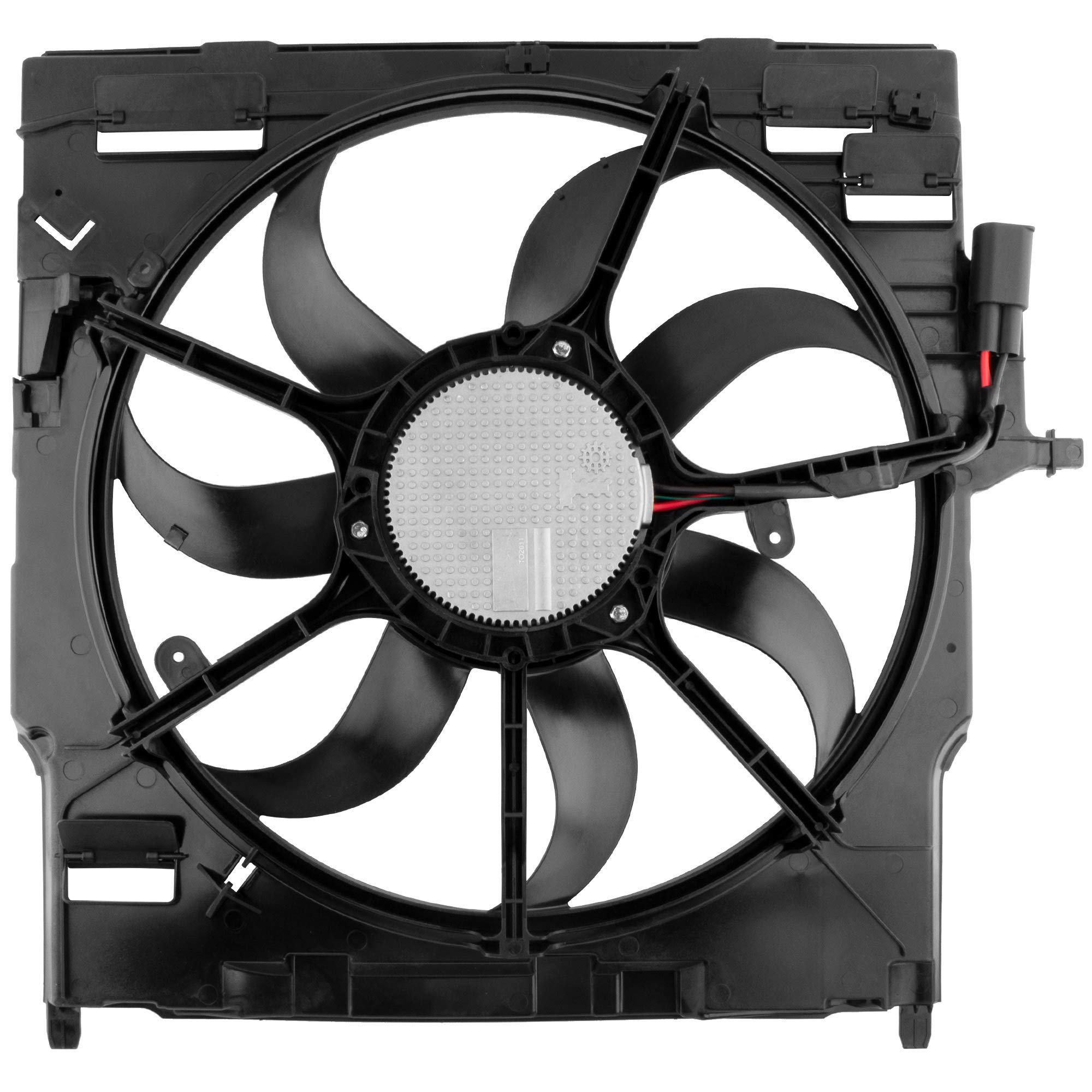 BOXI 17427533558 Engine Radiator Cooling Fan Assembly Compatible with BMW E70 X5 2007-2010 3.0L L6 & 4.8L V8 - Direct Replacement for OE# 17427598740 17428618240 - Perfect for Engine Overheating Prevention & Summer Driving