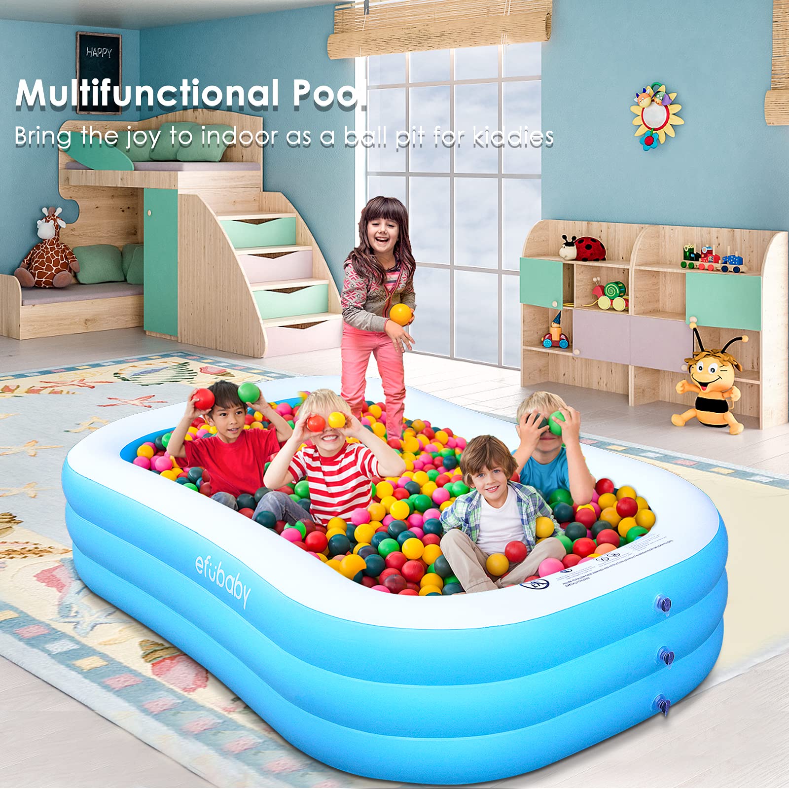 Inflatable Swimming Pool for Adults & Kids - efubaby 120\