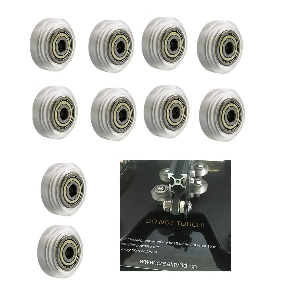 Creality Ender 3 3D Printer Accessories - 10 Pack Clear Polycarbonate Wheels with Linear Bearings for Ender 3, Ender 3 V2, Ender 3 Pro, Ender 3 Max, Ender 5 & CR-10 Series - Perfect for Smooth Printing & Maintenance