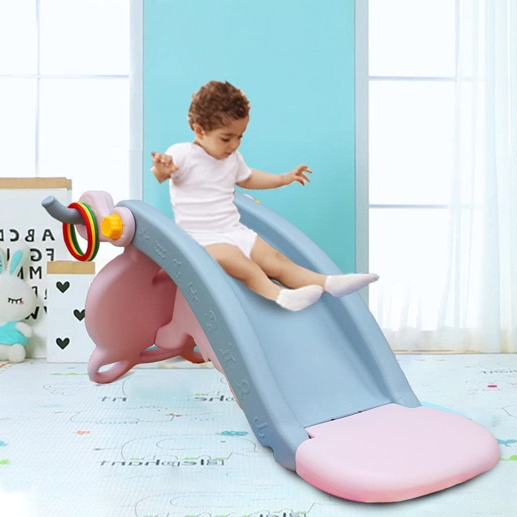 5-in-1 Kids Climbing & Rocking Playset - Indoor/Outdoor Toddler Activity Toy with Basket, Pink Plastic - Perfect for Backyard, Playroom & Preschool Fun