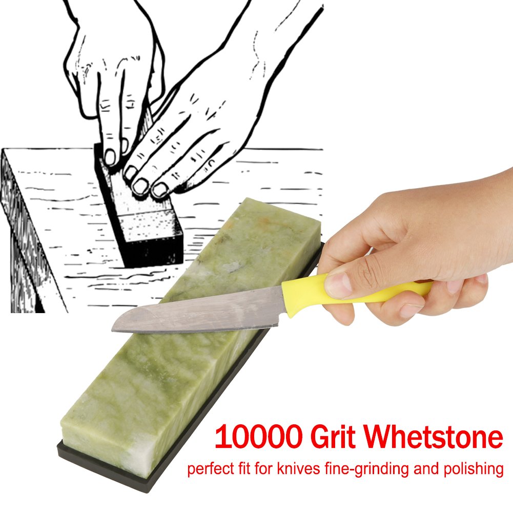 Premium 10000 Grit Whetstone Knife Sharpener - Professional Grade Emerald Sharpening Stone with Non-Slip Base for Kitchen Knives, Hunting Blades & Tools | Perfect for Home Chefs, Outdoor Enthusiasts & DIY Projects