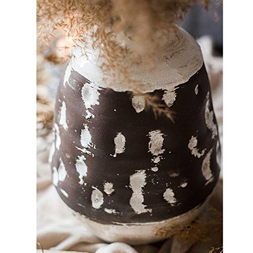 Handcrafted Rustic Brown Ceramic Vase - Farmhouse Home Decor for Centerpieces, Wedding Decor, and Living Room Accents