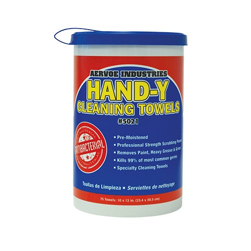 Aervoe 5021 Large Pre-Moistened Hand Cleaning Wipes - 75 Pack | Industrial Strength Degreaser Wipes for Automotive, Workshop & Heavy-Duty Cleaning