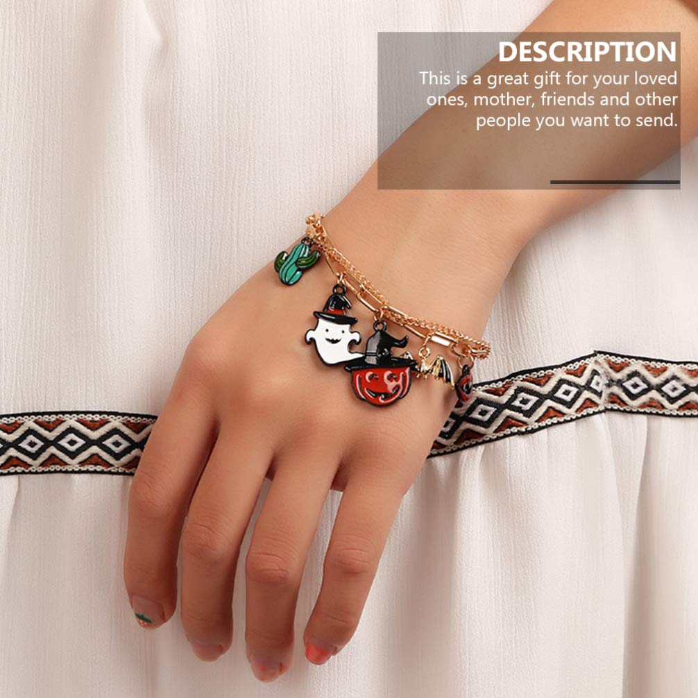 2Pcs Halloween Bracelet Set - Cute Cartoon Bangle Jewelry for Women - Halloween Party Accessories & Gifts - Perfect for Trick or Treat, Costume Parties, and Festive Celebrations