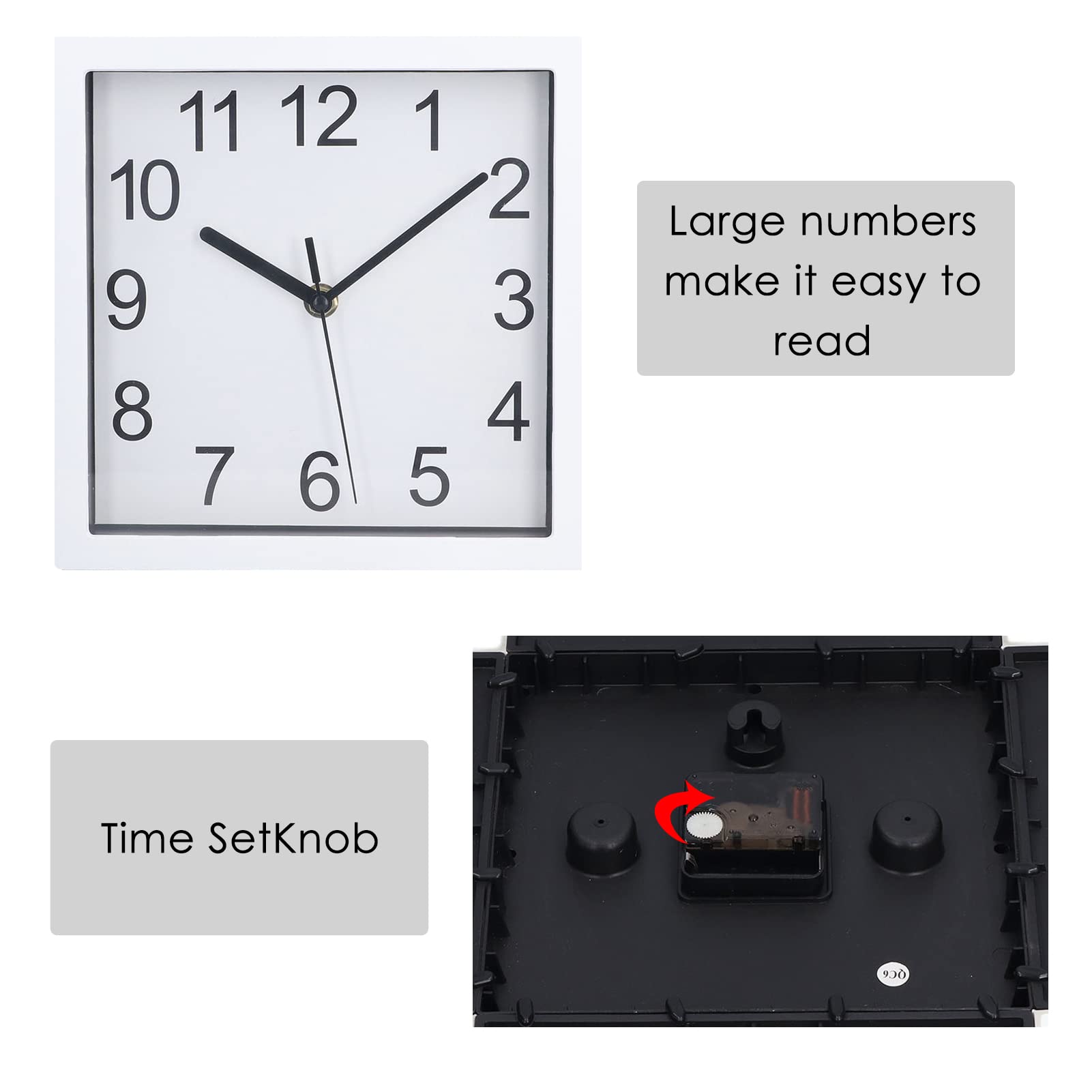 Lazmin112 15.35 Inch White Digital Photo Frame Wall Clock - Electronic Wall Mounted Multi Picture Display Clock for Home & Office Decor | Perfect for Living Room, Bedroom, Kitchen & Gift Giving