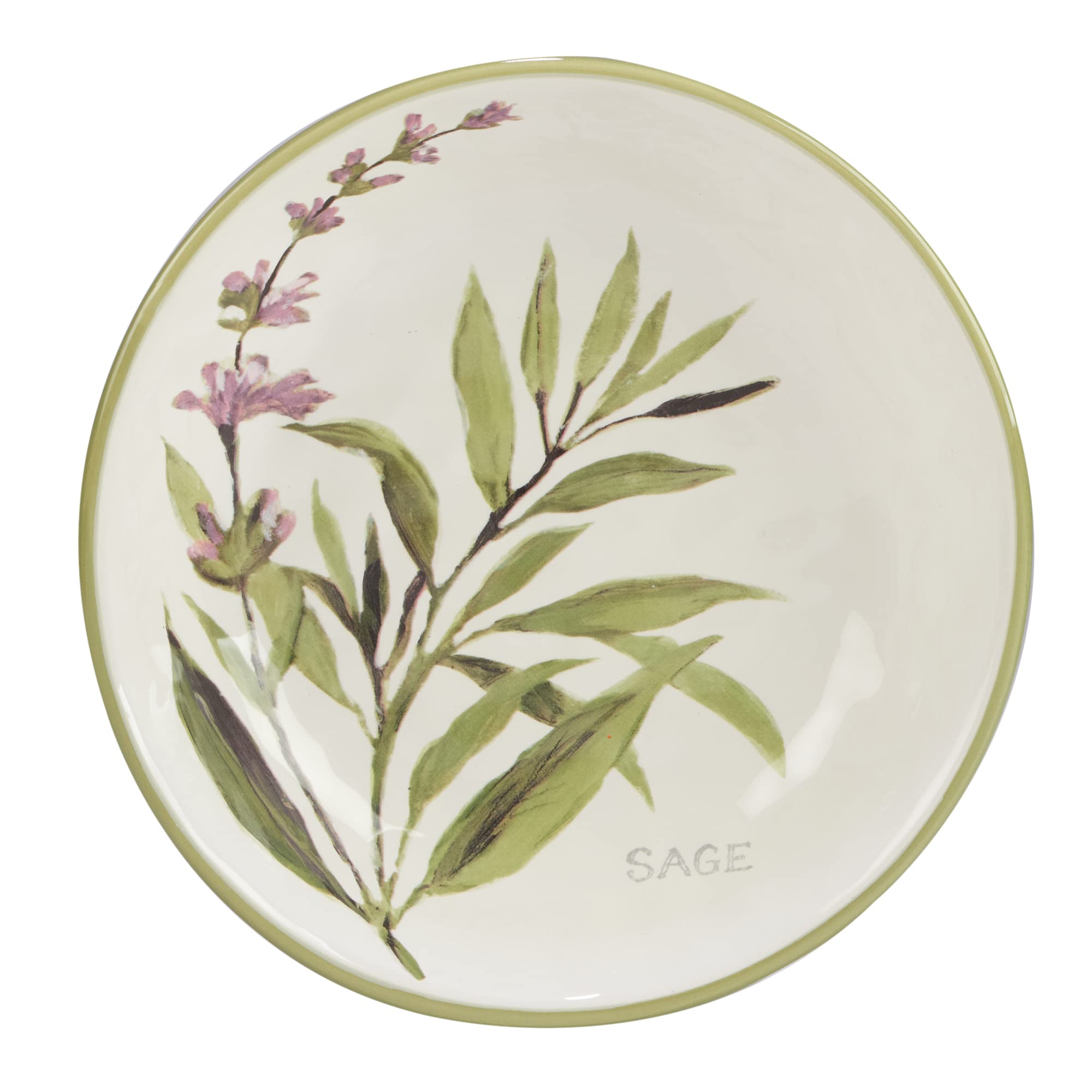Certified International Fresh Herbs 36 oz Soup & Pasta Bowls - Set of 4 Colorful 9-Inch Ceramic Bowls (2
