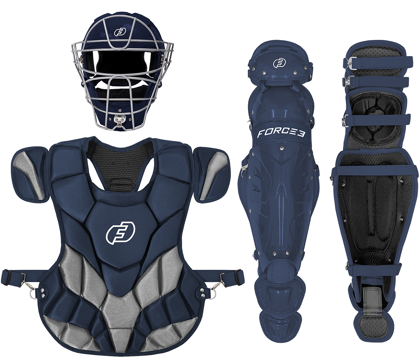 FORCE3 Defender Baseball Catcher's Helmet Set for Youth (Ages 12-16) | NOCSAE Certified Protective Gear | Perfect for Baseball Games, Practice & Training Sessions