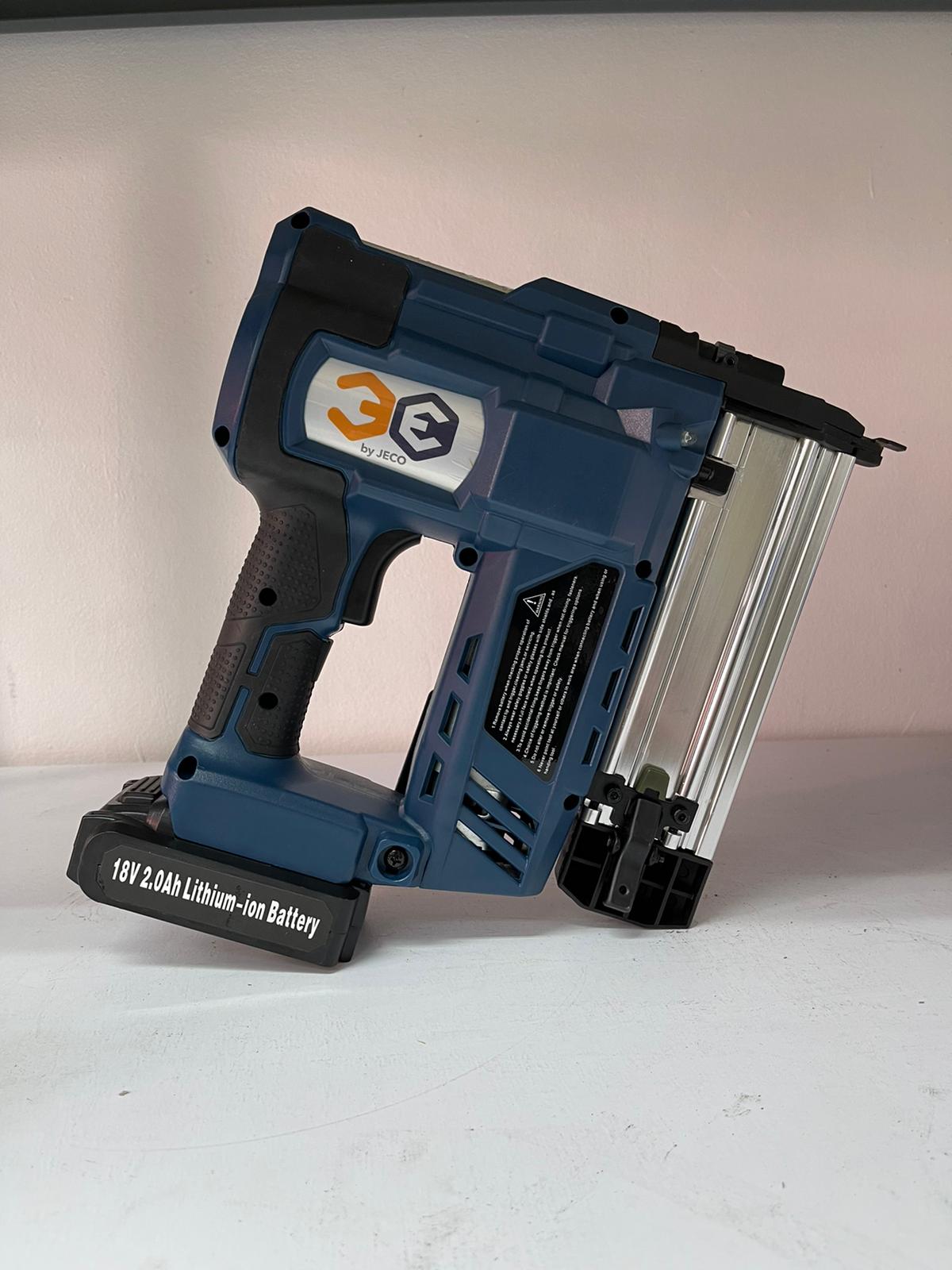 3E 18V Cordless 2-in-1 Stapler & Nailer with 2.0Ah Battery - JE2101 Model | Perfect for DIY Projects, Home Repairs, and Woodworking Tasks