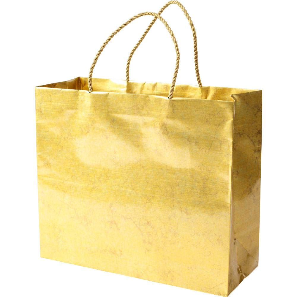 Premium Caspari Antique Gold Large Gift Bags - Set of 4 Luxury Party Favor Bags for Weddings, Birthdays & Special Occasions