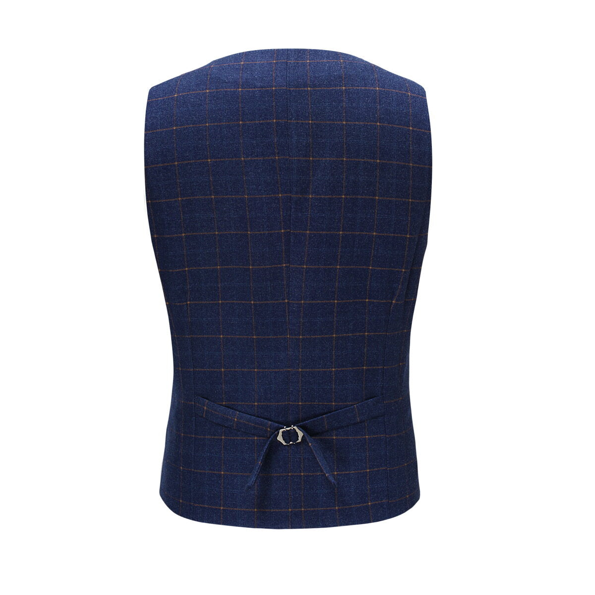 3 Piece Slim Fit Double Breasted Plaid Blue Suit for Men | Business Formal & Wedding Attire | Office, Interview & Special Occasion Outfit