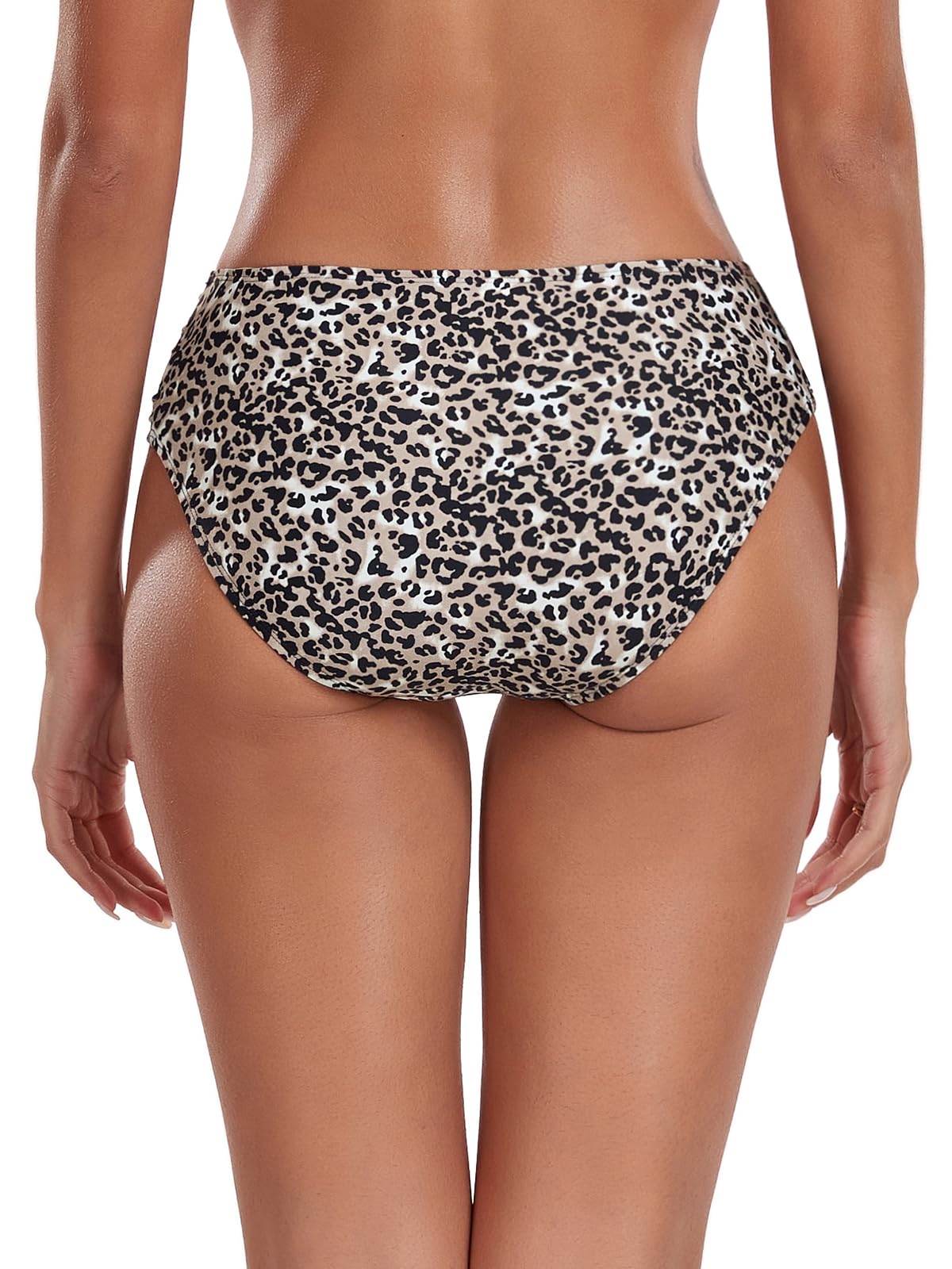 Ocean Blues Women's High Waisted Ruched Side Bikini Bottom - Full Coverage Swimwear for Women - Perfect for Beach Vacations, Pool Parties & Summer Getaways