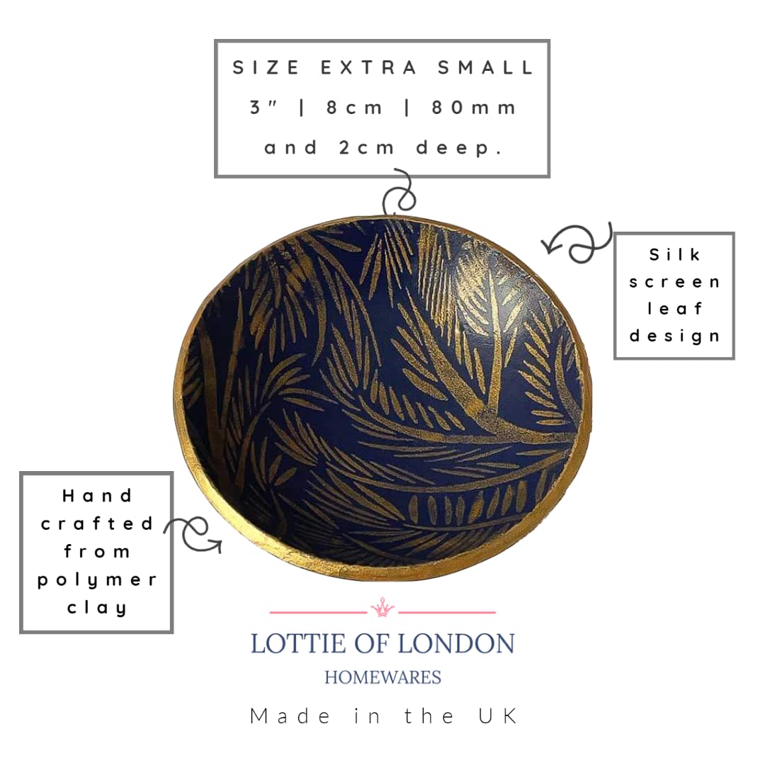 Navy Blue Small Trinket Dish & Ring Holder - Elegant Home Decor & Housewarming Gift for Jewelry Organization, Bathroom Counter, or Dresser Display