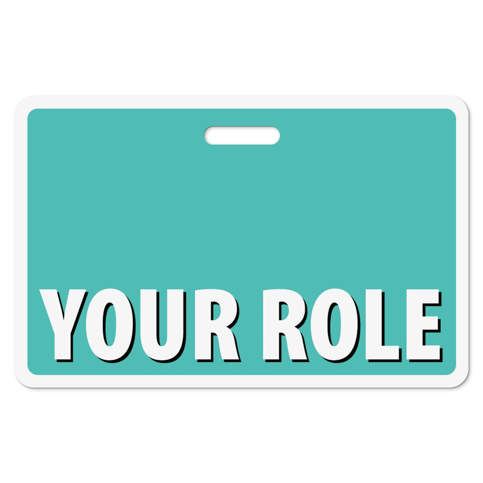 100-Pack Custom Teal Horizontal Badge Buddy ID Cards - Double-Sided Printing with Border - Durable Water-Resistant ID Backers for Nurses & Doctors - Perfect for Hospitals, Clinics & Healthcare Facilities