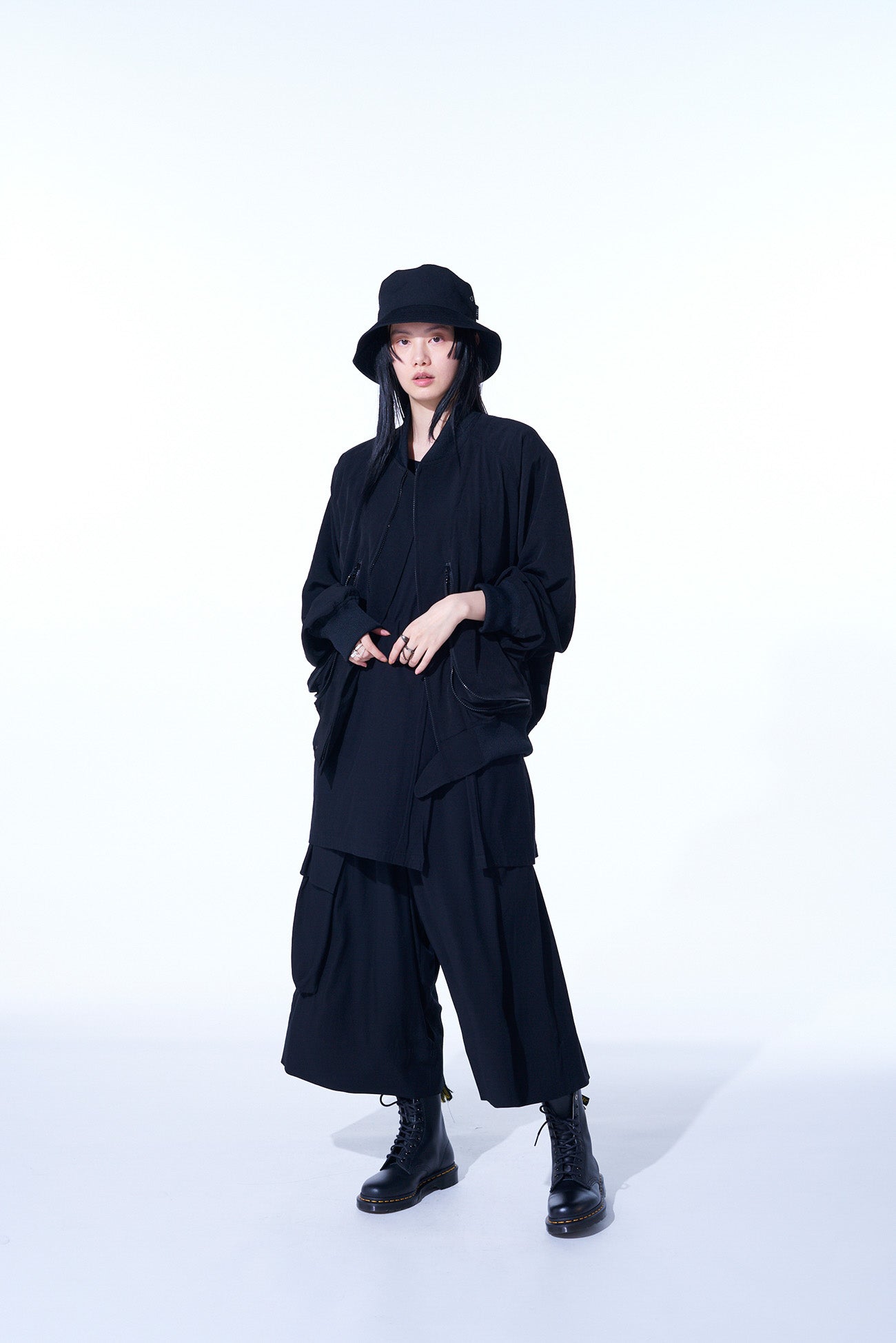 Stylish Crepe de Chine Blouson with Gusseted Zippered Pockets | Women's Fashion Jacket for Work & Casual Outfits