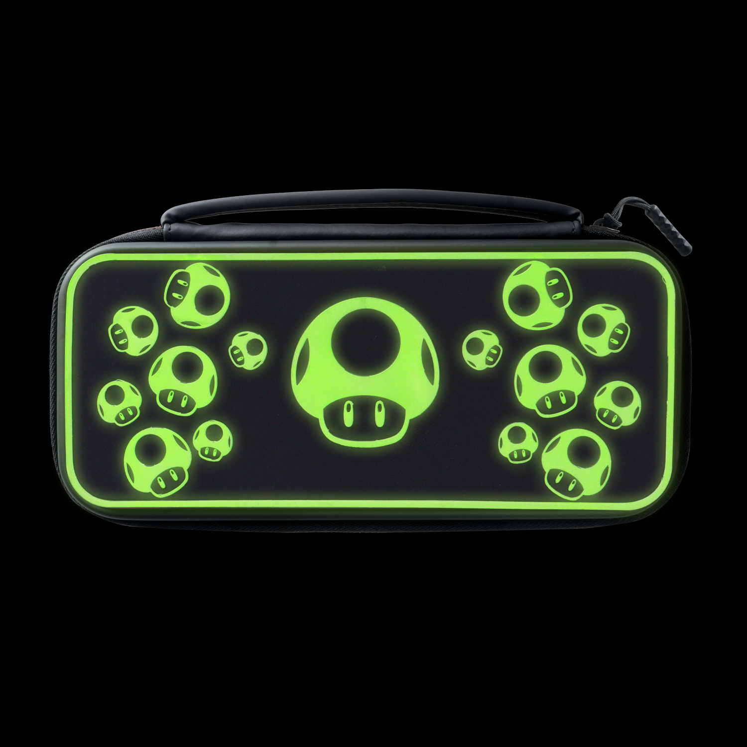 Nintendo Switch Travel Case with Glow-in-the-Dark 1-Up Mushroom Design - Protective Carrying Case for Nintendo Switch Console & Accessories - Perfect for Travel, Commuting, and Gaming On-The-Go