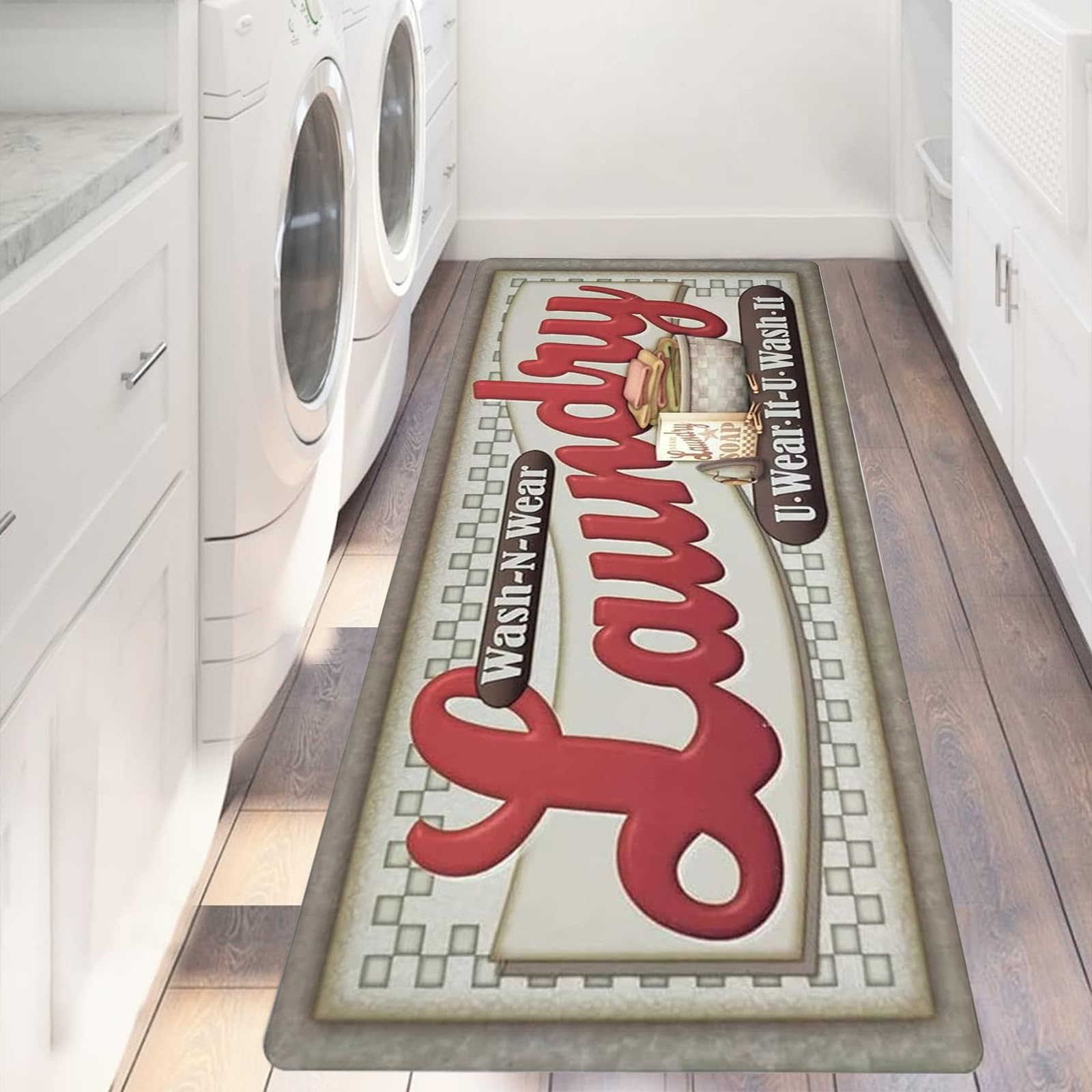 ABREEZE Farmhouse Laundry Room Rug Runner 20