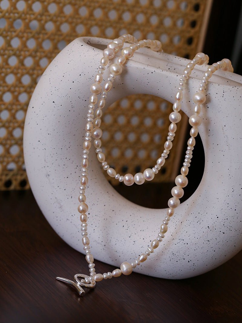 Elegant Ombre Pearl Long Beaded Necklace for Women - Handmade Graduated Pearl Strand with Gold Clasp - Perfect for Weddings, Parties & Evening Events