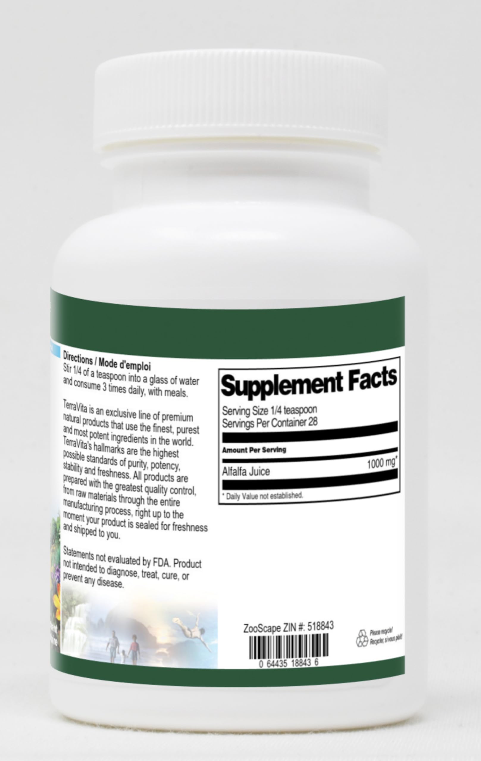 Organic Alfalfa Juice Powder 1 oz (3 Pack) - ZIN: 518843 | Nutrient-Rich Superfood Supplement for Smoothies, Detox & Wellness