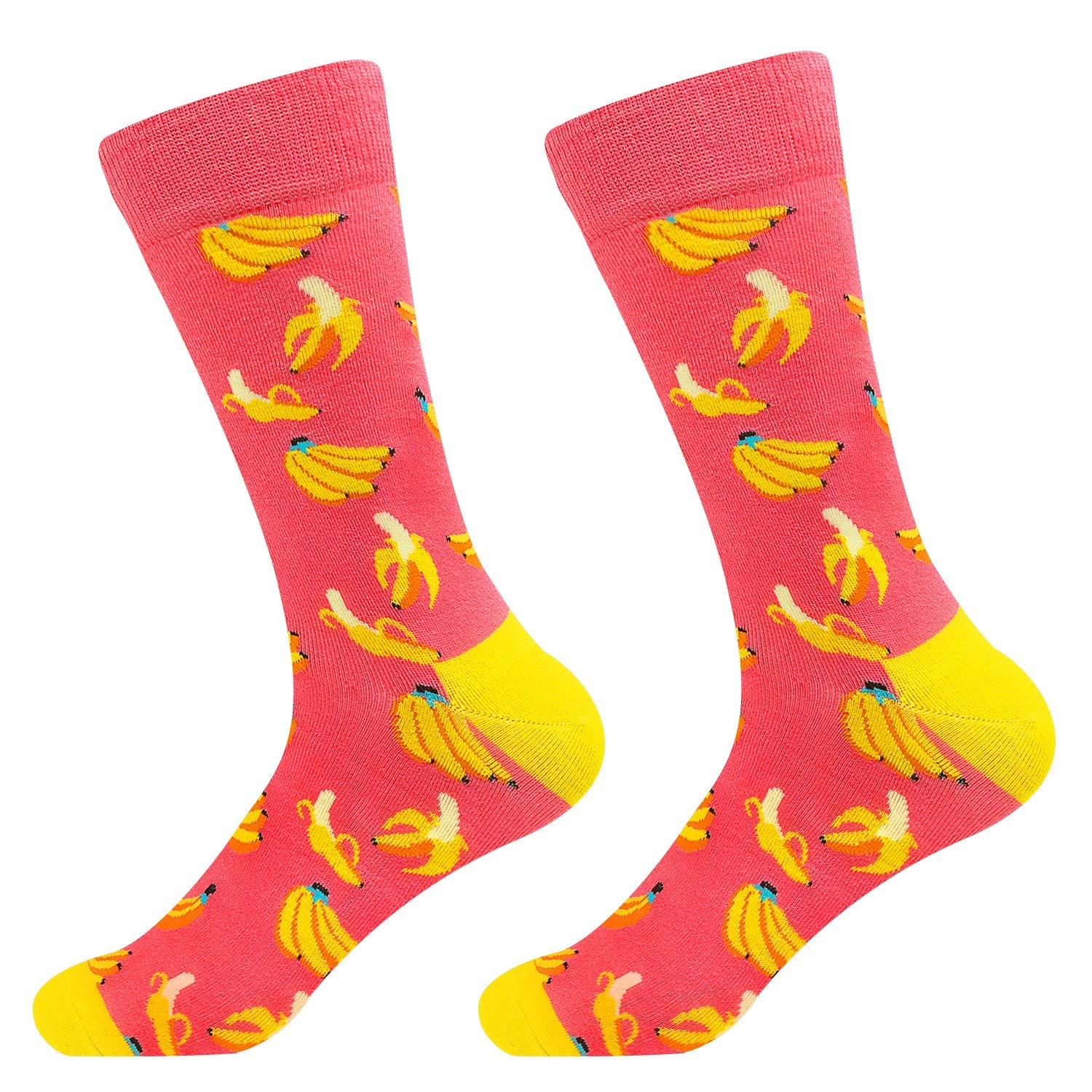Vibrant Colorful Funky Patterned Crew Socks - 6 Pack Soft Combed Cotton Stockings for Women & Men - Perfect for Casual Wear, Gifts, and Fashion Statements