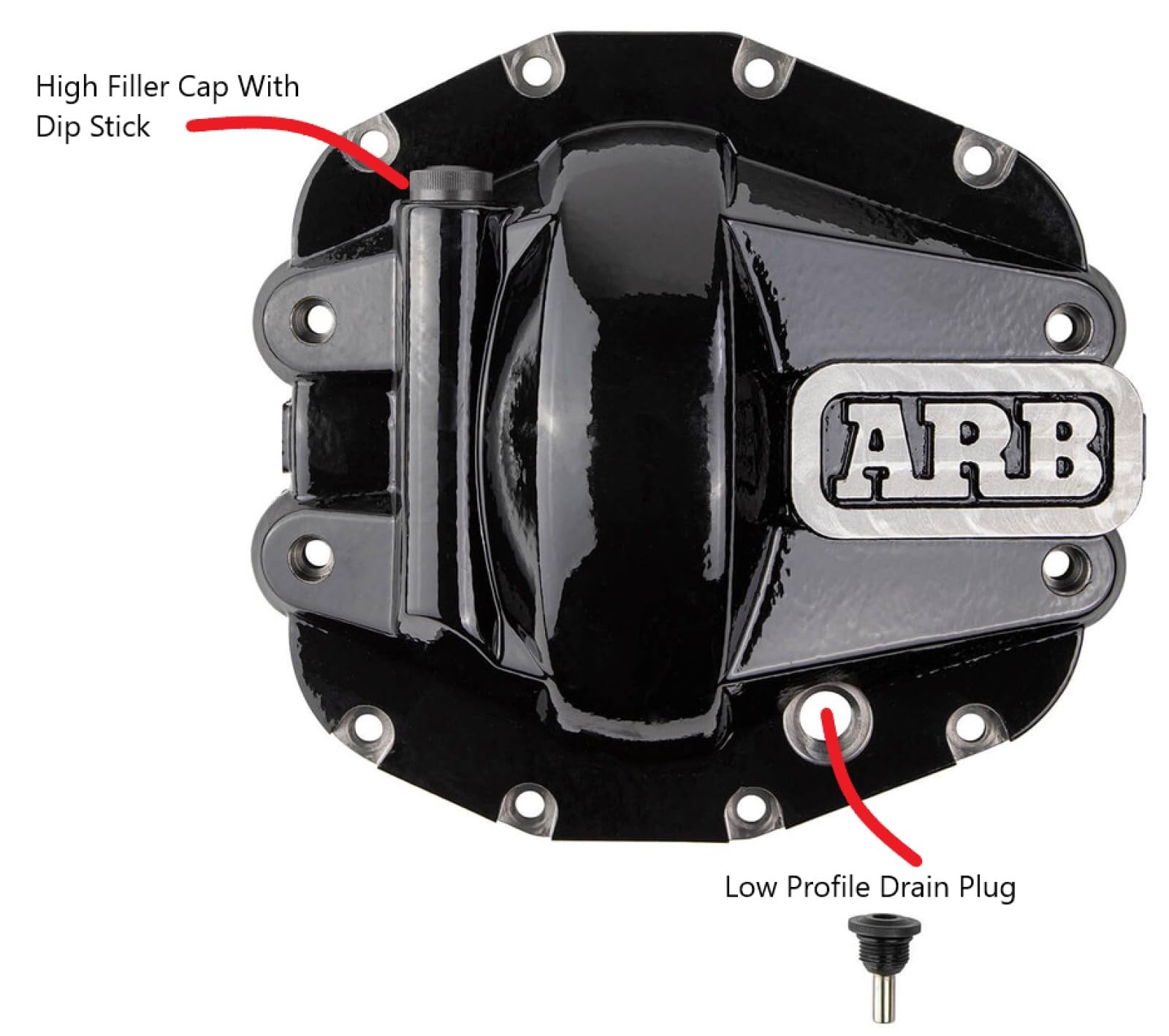 ARB 0750011B Front Differential Cover - Heavy Duty Black Replacement for Off-Road & 4x4 Vehicles - Perfect for Jeep Wrangler, Toyota Tacoma & Land Cruiser - Off-Roading, Rock Crawling & Adventure Travel