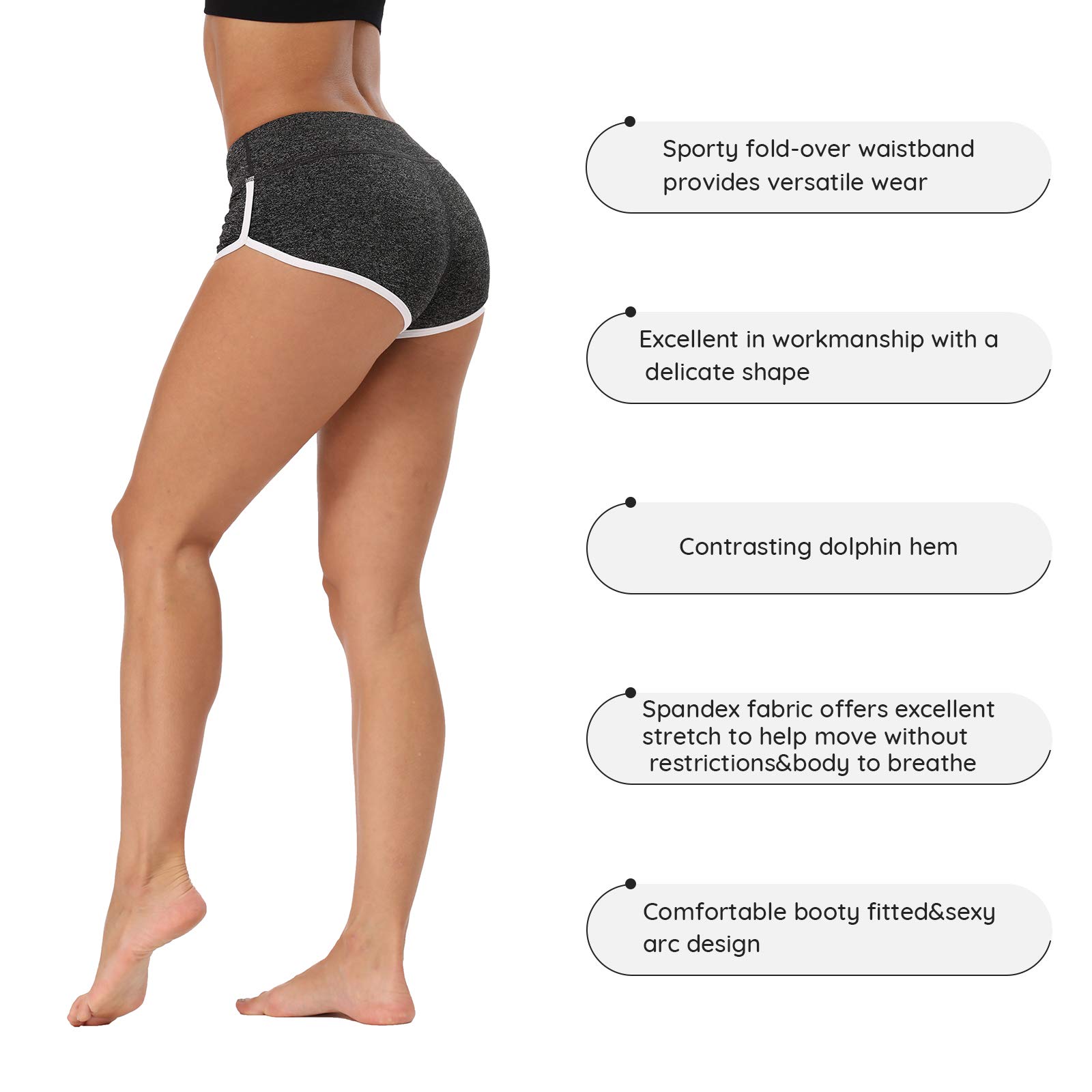 Women's High Waist Yoga Shorts - Breathable Workout Shorts for Running, Gym, Fitness & Yoga - Perfect for Active Lifestyle & Sports Enthusiasts
