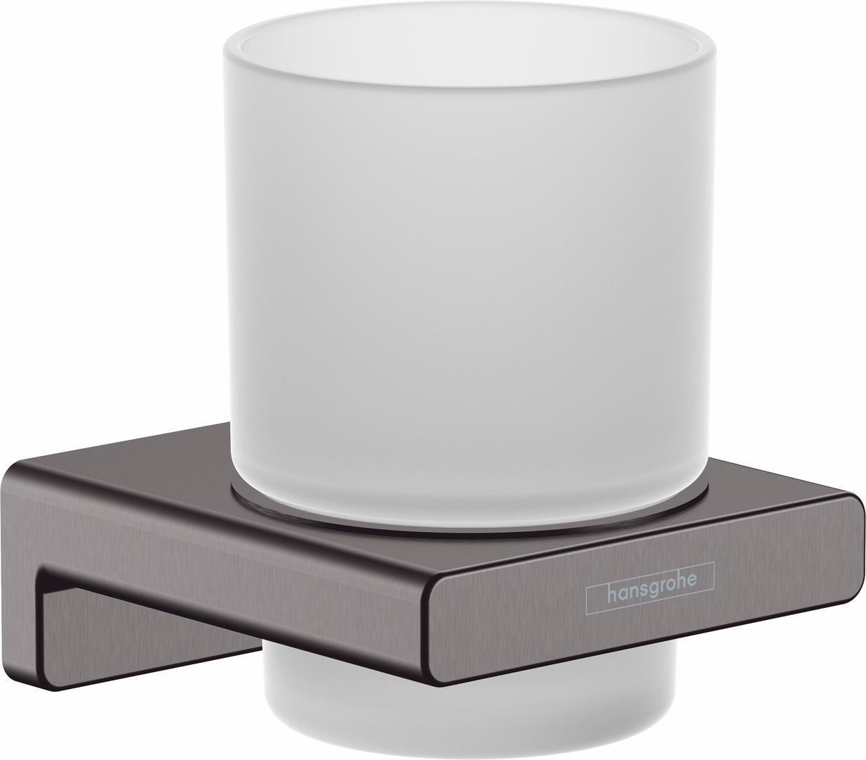 Hansgrohe AddStoris Toothbrush Tumbler in Brushed Black Chrome (41749340) - Stylish Bathroom Accessory for Modern Homes