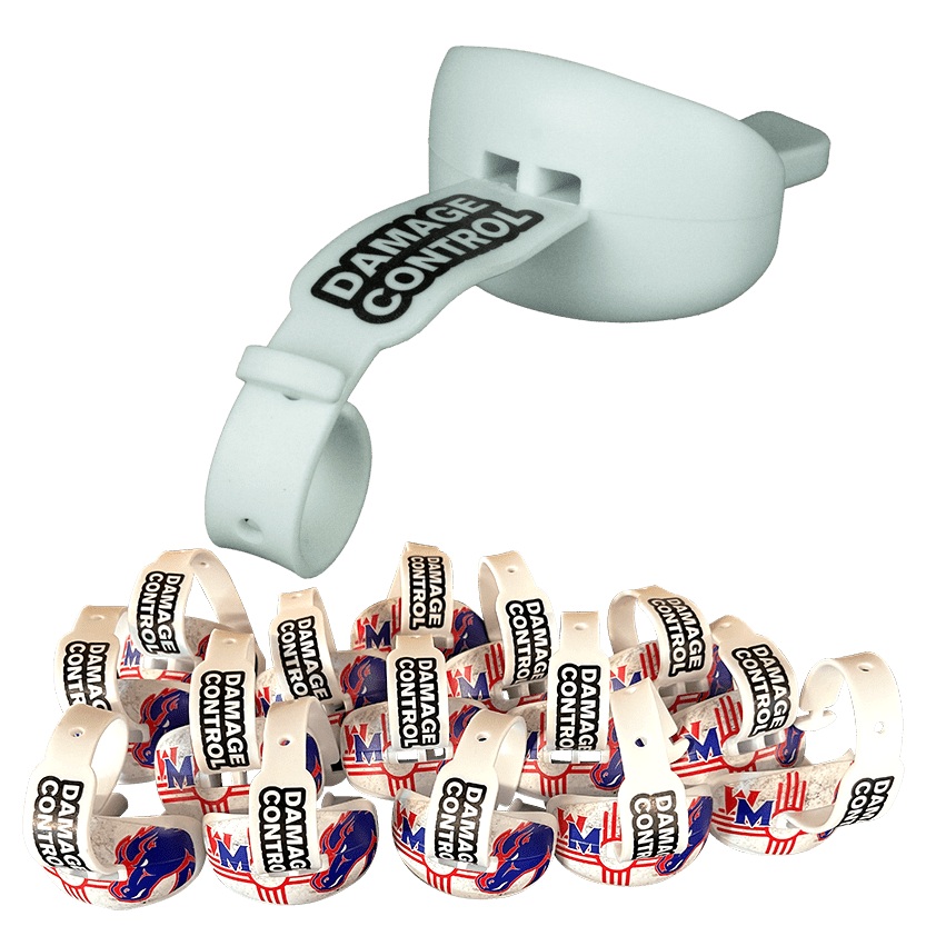15-Pack Lip Guards with Permanent Strap - Team Design Mouth Protectors for Football, Hockey & Sports Safety Gear