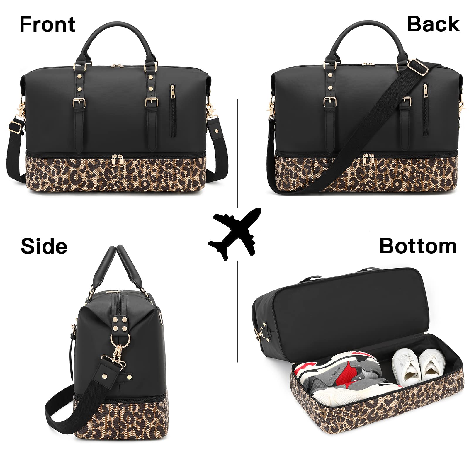 Waterproof Travel Duffle Bag for Women & Men - Lightweight Carry-On Weekender Overnight Gym Sports Tote Bag - Perfect for Weekend Getaways, Gym Workouts & Business Trips