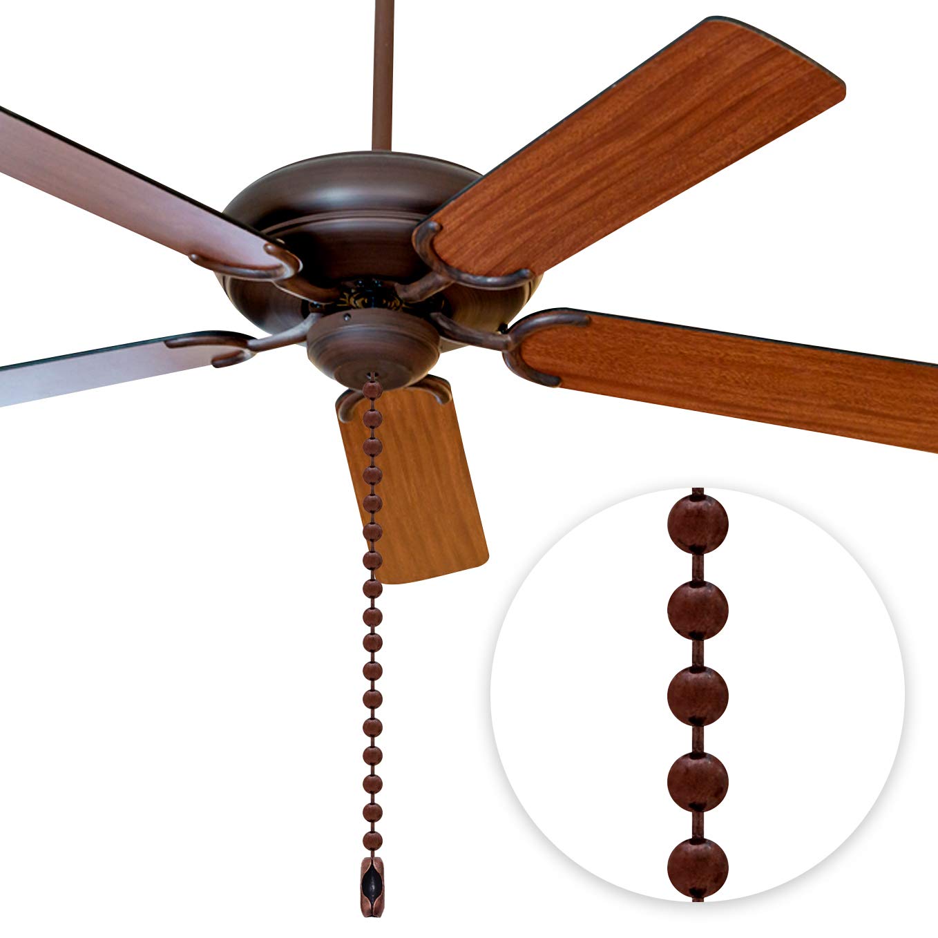Metal Fan Pull Chain Extension - 16 Feet Long Ceiling Fan Chain Connector with 20 PCS (3.2mm Diameter) for Easy Fan Control & Light Switch Access | Perfect for High Ceilings, Hard-to-Reach Fans & Home Renovation