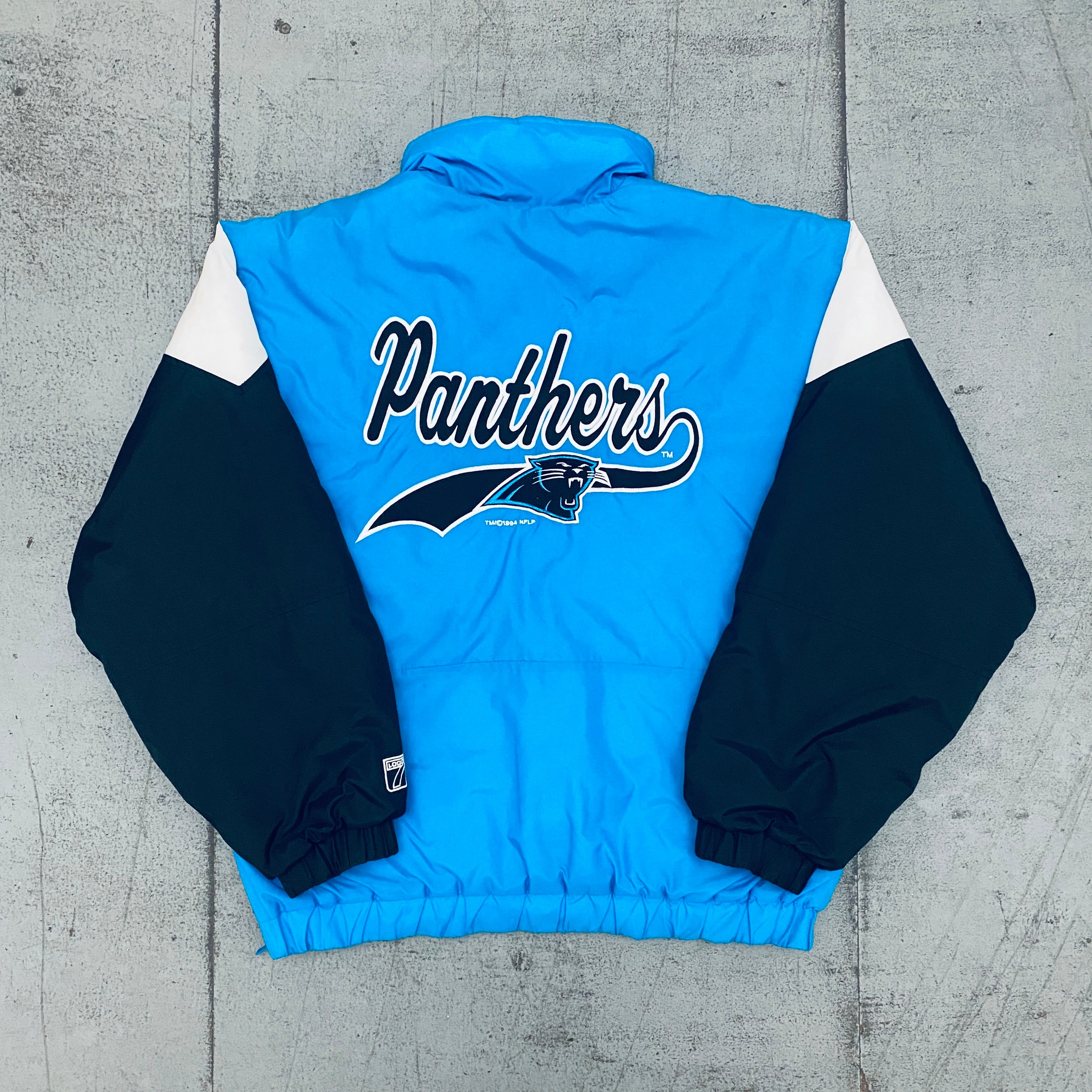 Carolina Panthers 1994 Logo 7 Team Announce 1/4 Zip Breakaway Jacket for Men - Vintage NFL Pullover for Football Games, Tailgating & Fan Apparel