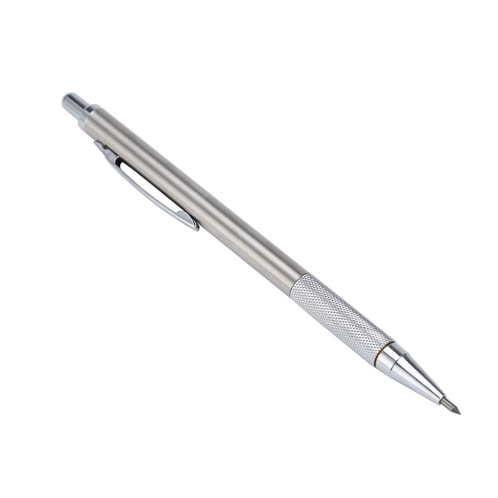Jeanoko Pocket Glass Scriber - Diamond Engraver with Tungsten Carbide Tip for Metal, Glass & Ceramic Lettering - Portable Etching Tool (Silver) | Perfect for DIY Crafts, Jewelry Making & Personalization Projects