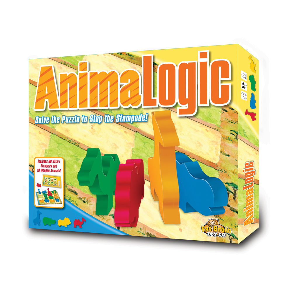 Colorful Wooden Animal Puzzle Game for Kids - Educational Learning Toy by Fat Brain Toy Co. - Perfect for Preschool, Montessori & Early Childhood Development
