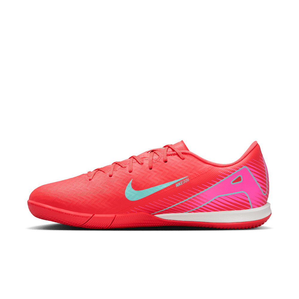 Nike Mercurial Vapor 16 Academy IC Indoor Soccer Shoes for Men - Ember Glow/Aurora Green - Lightweight Football Cleats for Indoor Courts & Training Sessions