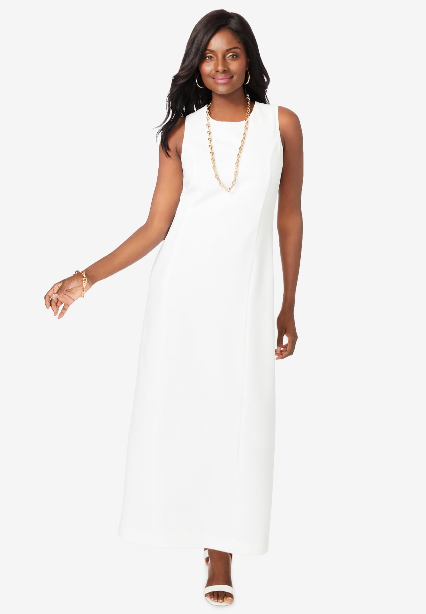 Jessica London Women's Plus Size 2-Piece Stretch Crepe Single-Breasted Maxi Jacket Dress Set - Formal Office Wear & Special Occasion Outfit for Curvy Women