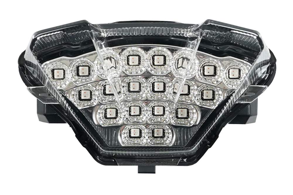 Yamaha MT-07 2021-2024 Integrated Sequential LED Tail Lights with Clear Lens - High Visibility Motorcycle Accessory for Night Riding and Enhanced Safety