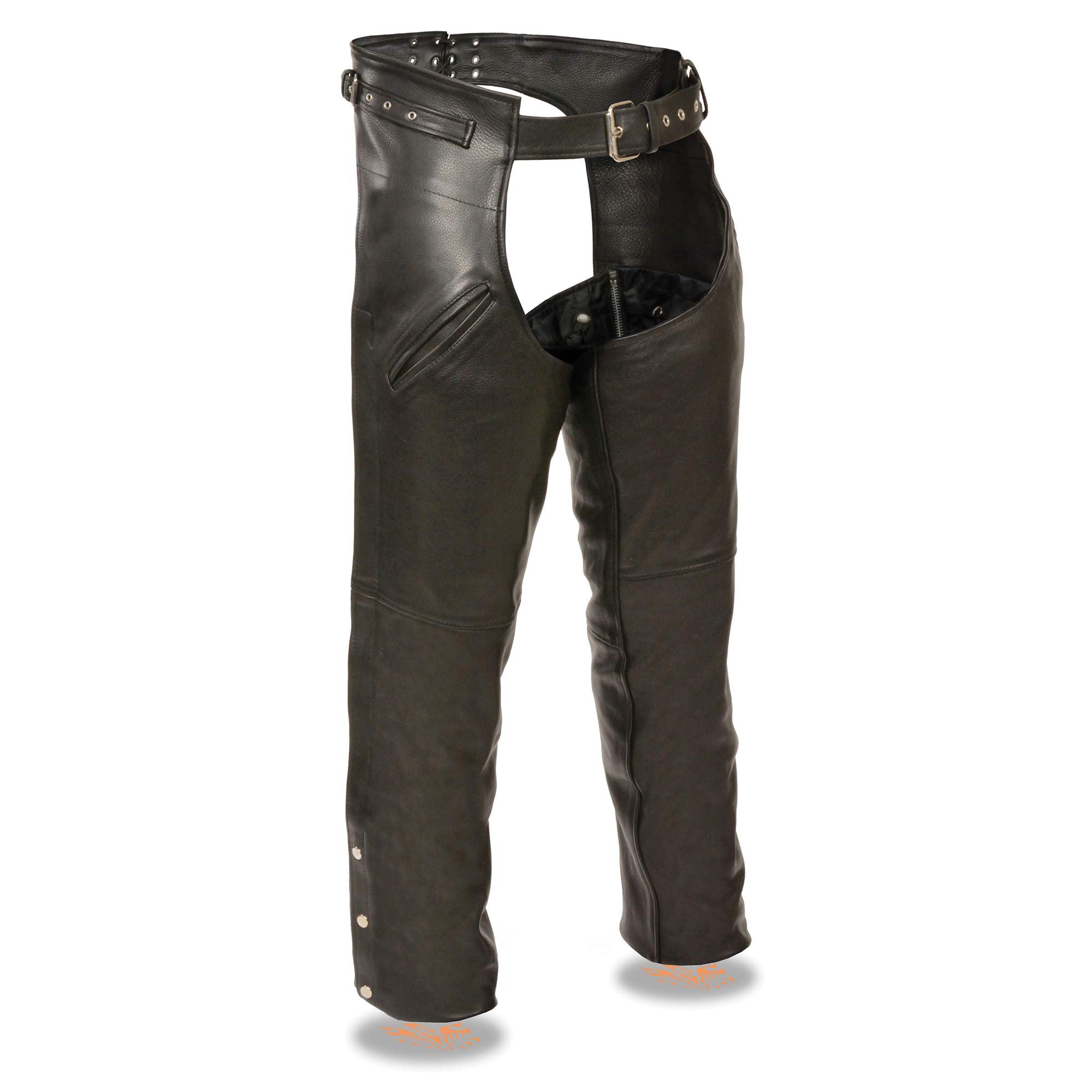 Milwaukee Leather Men's Chaps with Thigh Pockets & Gun Holster - Small Size SH1123 | Durable Motorcycle Riding Gear for Bikers & Outdoor Enthusiasts