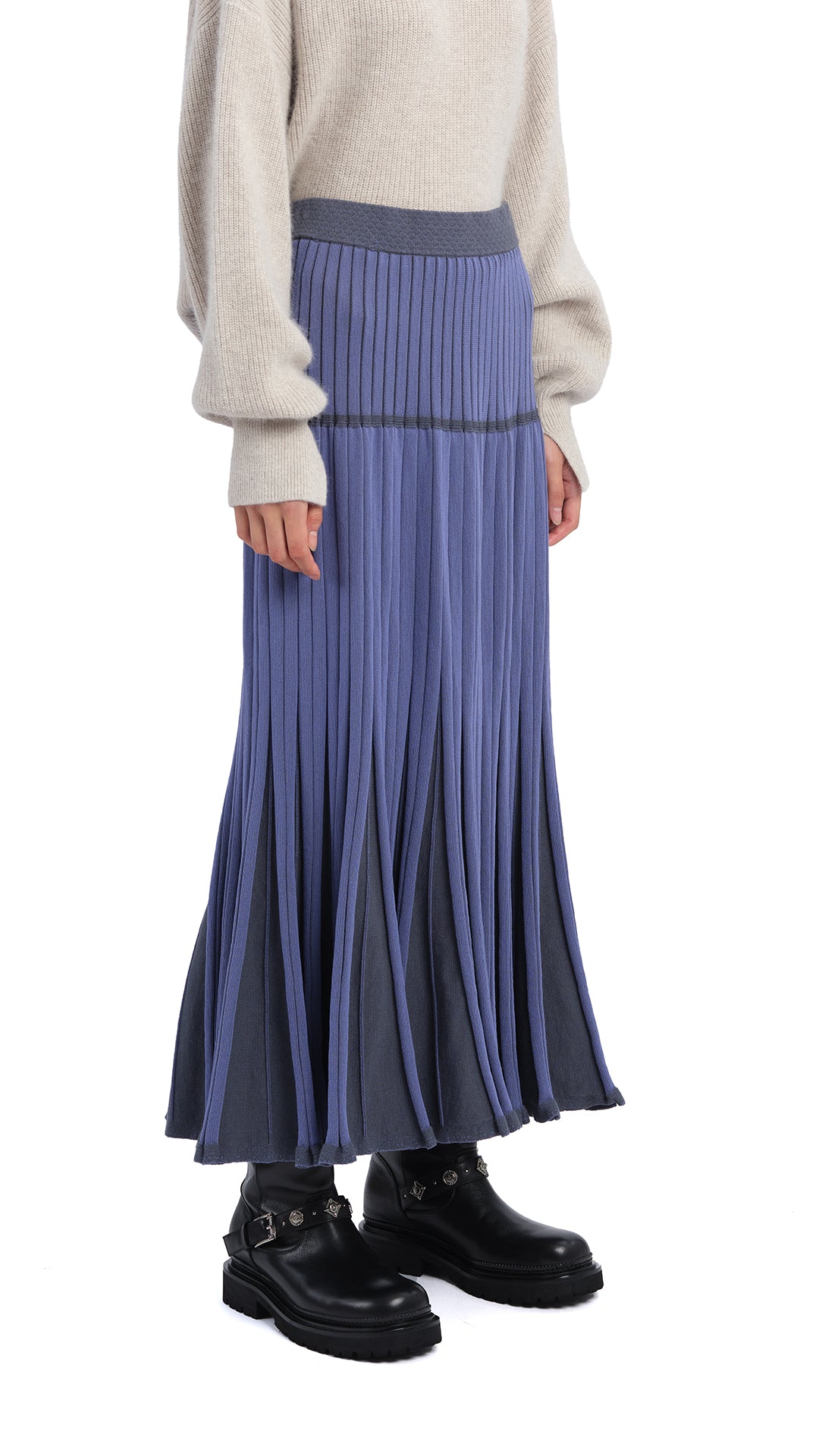 Stylish Knitted Flare Skirt for Women - Soft Stretch Comfortable Midi Skirt - Perfect for Casual Outfits, Office Wear & Date Nights