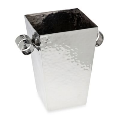 Ricci Argentieri Hammered Ice Bucket - Stainless Steel Champagne Wine Cooler for Parties, Weddings & Home Bar Accessories