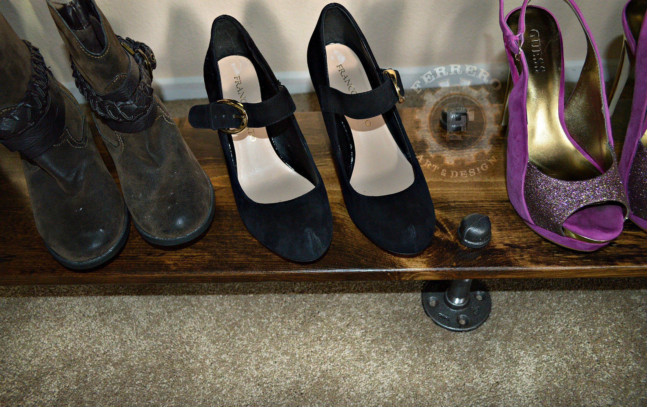 Industrial Pipe Shoe Rack - 64