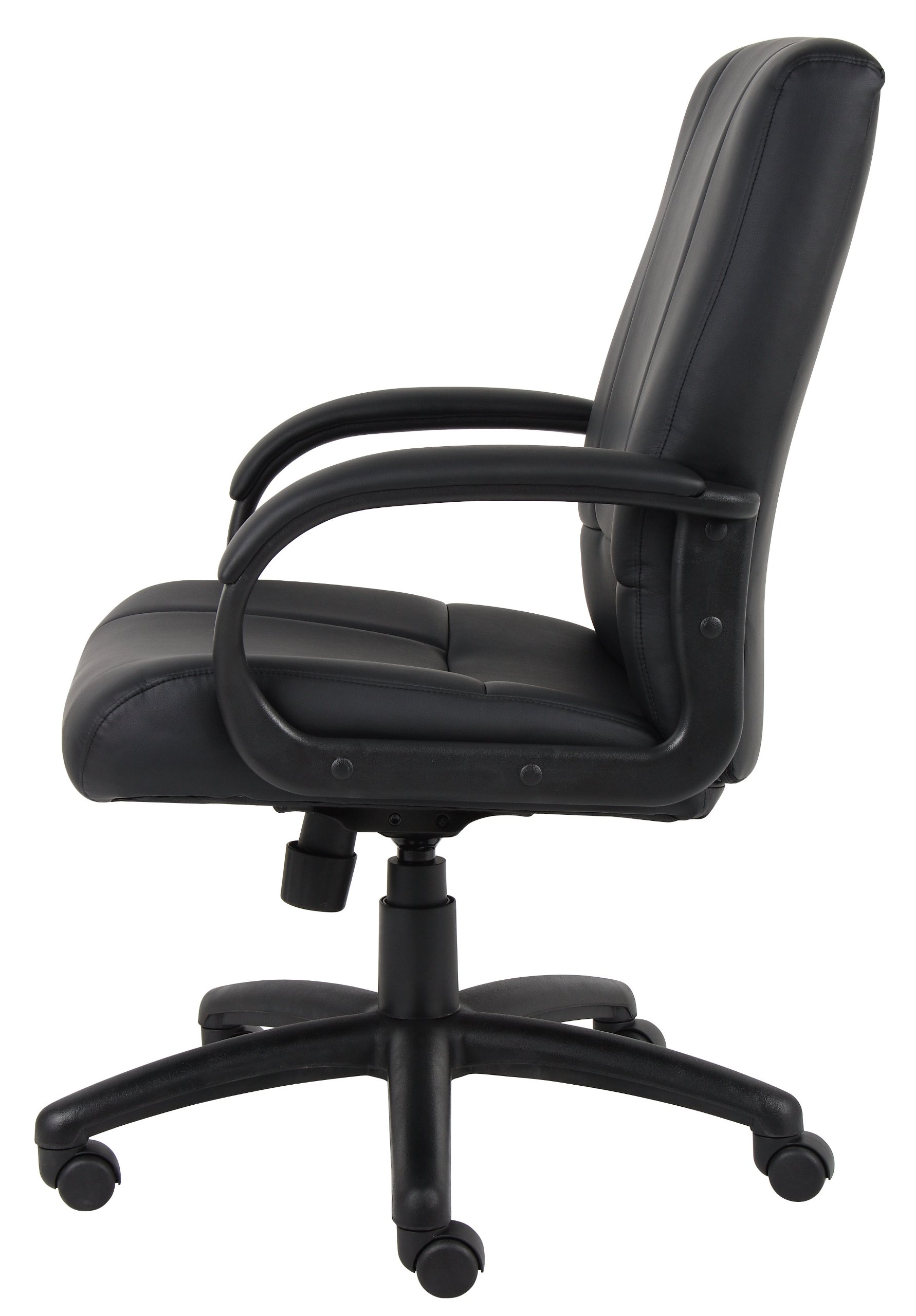 Boss Office Products Caressoft Executive Mid Back Chair - Ergonomic Office Chair in Black for Home & Business Workspaces