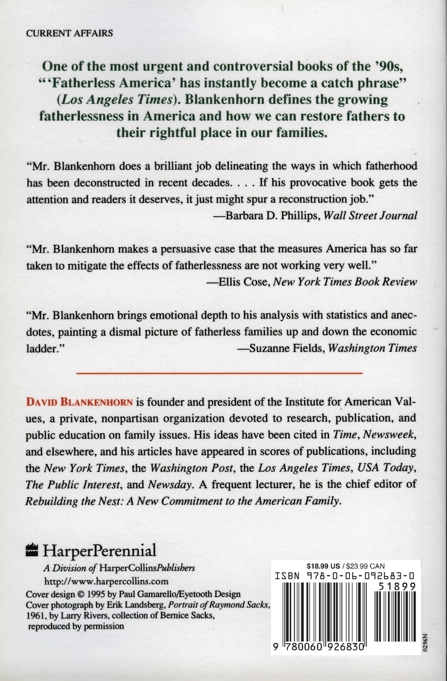 Fatherless America: Confronting Our Most Urgent Social Problem - Book on Family Structure & Social Issues in the US | Perfect for Sociologists, Policy Makers & Social Workers