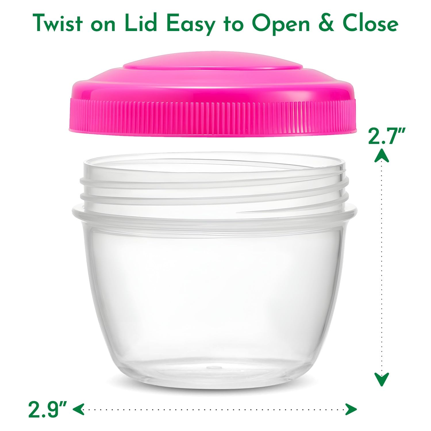 MosJos 4-Piece Snack Containers Set - 4.75 Oz Small Food Storage Cups with Lids - Perfect for Fruits, Nuts, Sauces, Condiments & Salads - BPA-Free Lunch Box Containers in Bright Colors - Ideal for Meal Prep, School Lunches & On-the-Go Snacks