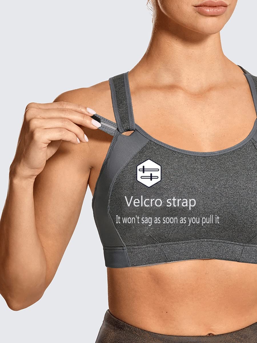 Adjustable Wire-Free Sports Bra for Women - Lightly Padded Racerback High Impact Support (Red Wine, Size 36D) - Perfect for Running, Gym Workouts & High-Intensity Training