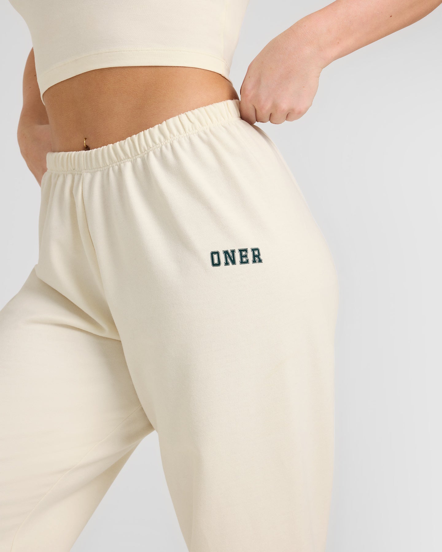 Lightweight Joggers with Printed Logo for Men & Women - Comfortable Off White Sweatpants for Running, Yoga, and Casual Wear