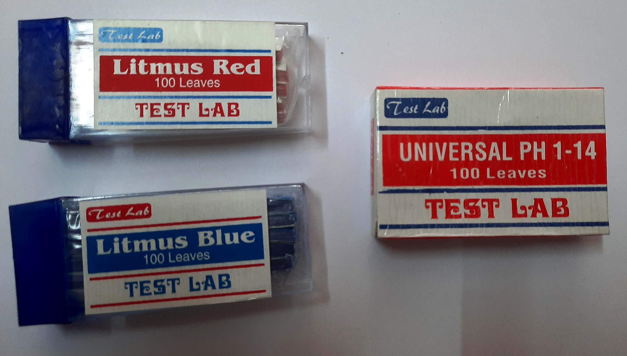 Litmus Blue & Red pH Test Paper Strips (1-14 pH Range) - 100 Strips Each for Home, School & Lab Science Experiments