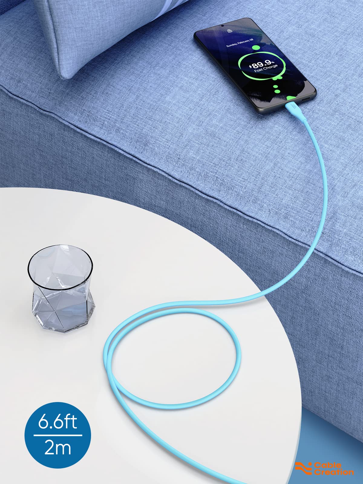 CableCreation 6FT USB A to USB C Fast Charging Cable - 3A Soft Silicone Car Charger for iPhone 15, MacBook Pro, iPad Pro/Air/Mini, Galaxy S23, Pixel - Perfect for CarPlay, Home & Office Charging
