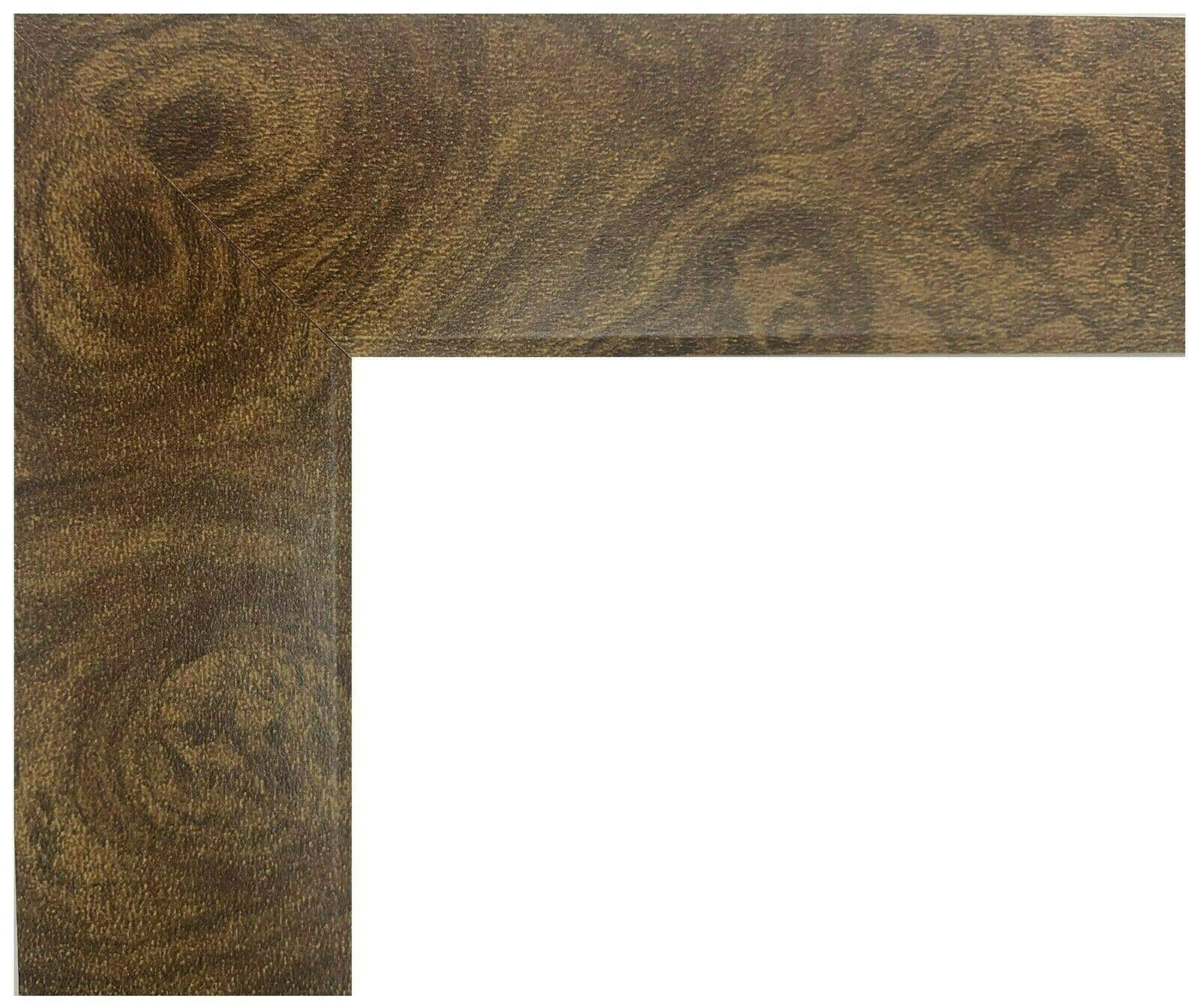 12x36 Inch Brown Burl Wood Composite MDF Picture Frame - 1.25 Inch Flat Profile Wall Decor for Posters, Photos & Artwork (Set of 4) - Perfect for Living Room, Bedroom & Office Decor