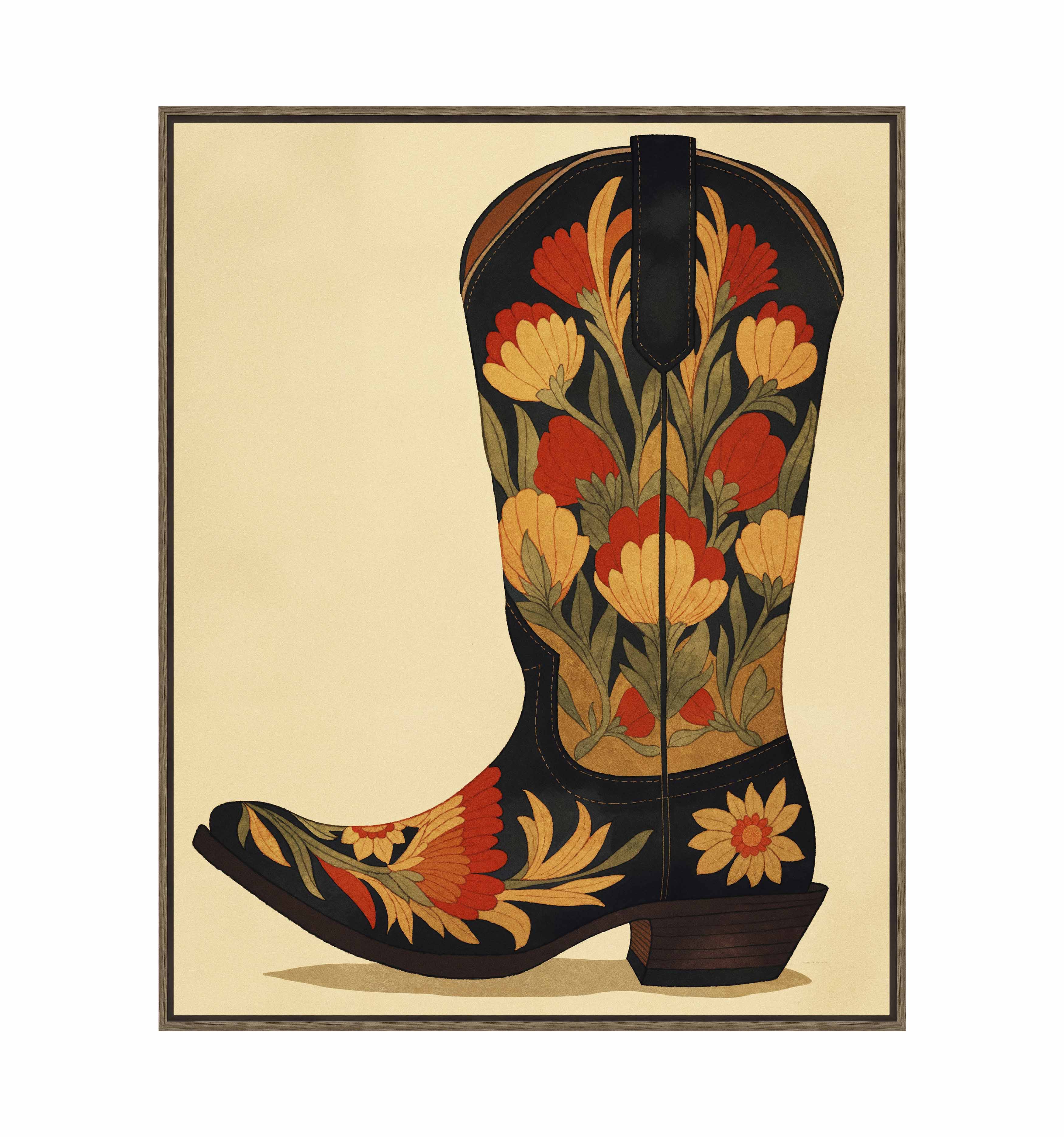 Honky Tonk Heels - Country Western Style High Heels for Women | Gallery Wrapped Canvas Wall Art Decor for Living Room, Bedroom & Bar